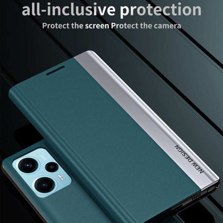 For Xiaomi Poco F5 Side Side Electroplated Magnetic Leather Phone Case(Red)