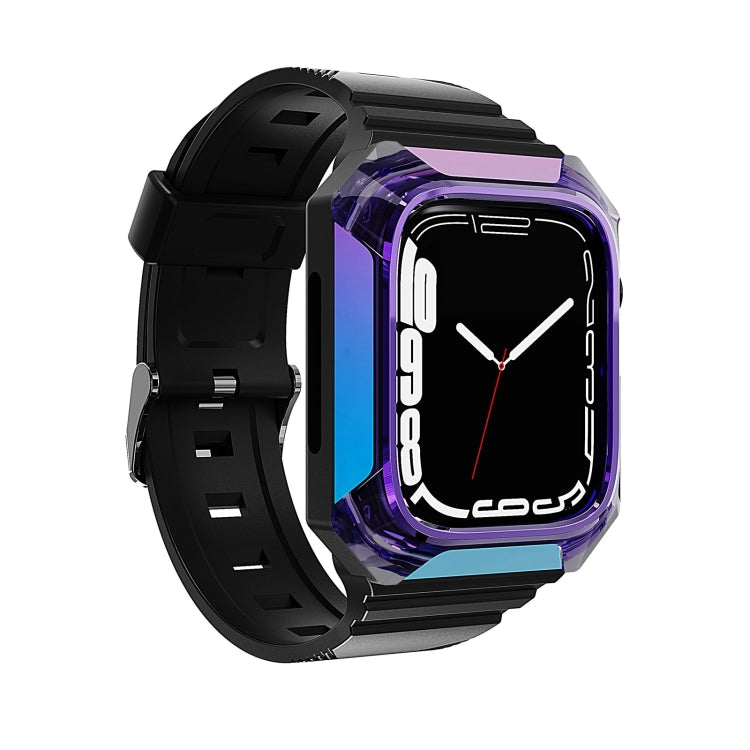 Armor Case Integrated TPU Watch Band For Apple Watch 9 45mm(Purple)