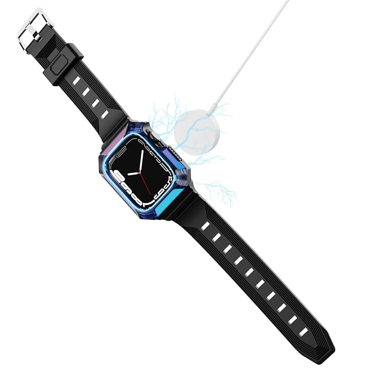 Armor Case Integrated TPU Watch Band For Apple Watch 9 45mm(Gold)
