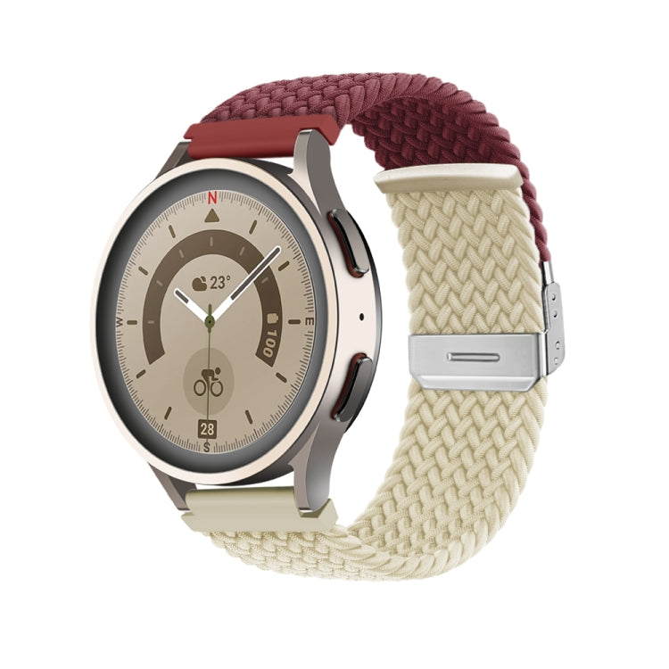 22mm Buckle Braided Nylon Watch Band(Wine Red Starlight)