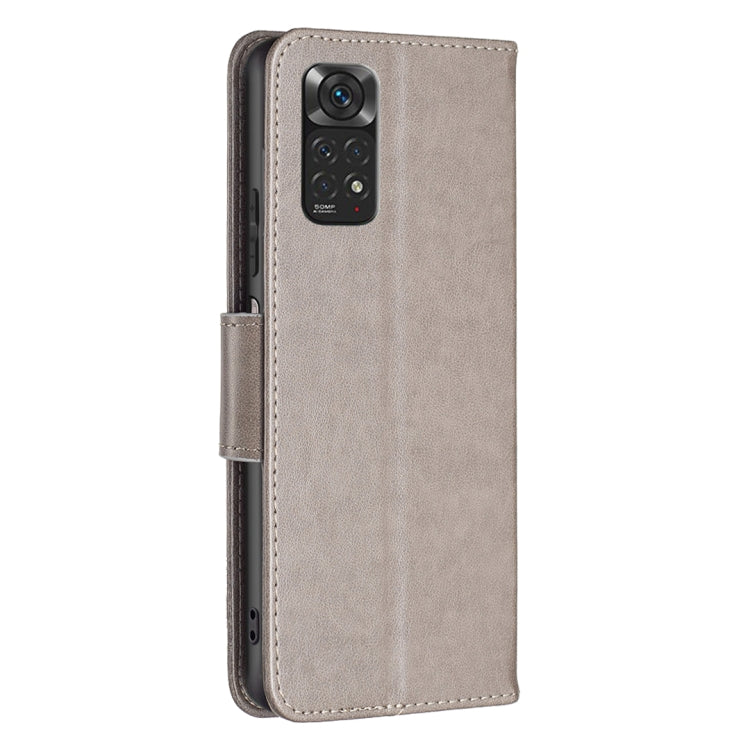 For Xiaomi Redmi Note 12S 4G / Note 11 Two Butterflies Embossing Leather Phone Case(Grey)