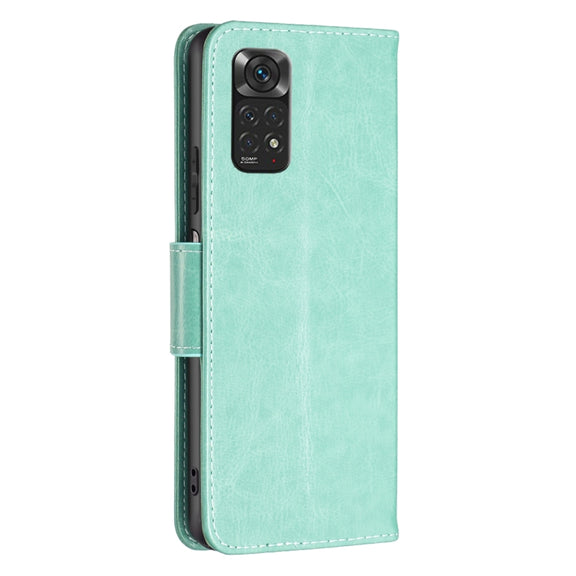 For Xiaomi Redmi Note 12S 4G / Note 11 Two Butterflies Embossing Leather Phone Case(Green)