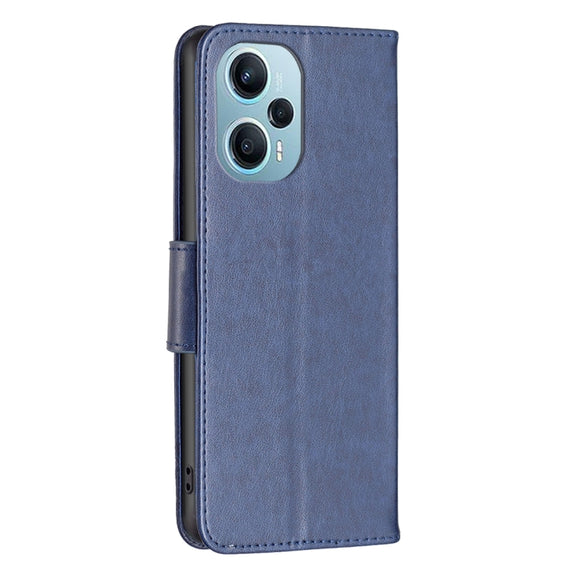 For Xiaomi Poco F5 5G / Redmi Note 12 Turbo Two Butterflies Embossing Leather Phone Case(Blue)