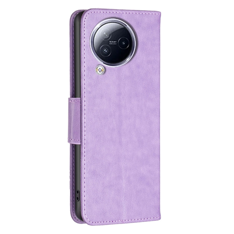 For Xiaomi Civi 3 5G Two Butterflies Embossing Leather Phone Case(Purple)