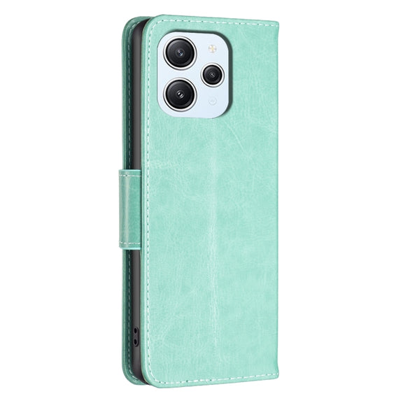For Xiaomi Redmi 12 4G Two Butterflies Embossing Leather Phone Case(Green)