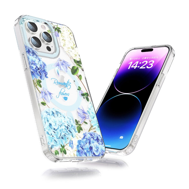 For iPhone 15 Pro Max MagSafe Magnetic TPU Phone Case(Small Floral)