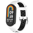 For Xiaomi Mi Band 8 Two-color Steel Plug Silicone Watch Band(White Black) - Watch Bands by PMC TechLife | Online Shopping South Africa | PMC TechLife