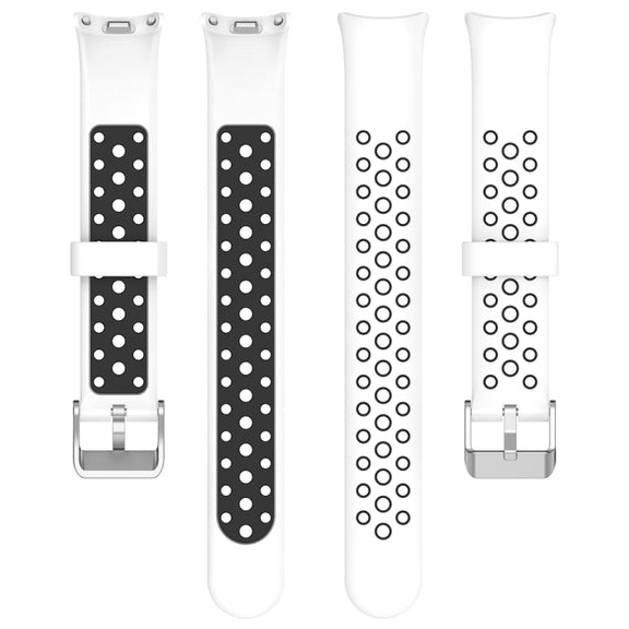 For Xiaomi Mi Band 8 Two-color Steel Plug Silicone Watch Band(White Black)