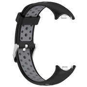 For Xiaomi Mi Band 8 Two-color Steel Plug Silicone Watch Band(Black Grey)