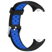 For Xiaomi Mi Band 8 Two-color Steel Plug Silicone Watch Band(Black Blue)