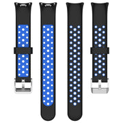 For Xiaomi Mi Band 8 Two-color Steel Plug Silicone Watch Band(Black Blue)