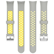 For Xiaomi Mi Band 8 Two-color Steel Plug Silicone Watch Band(Grey Yellow)