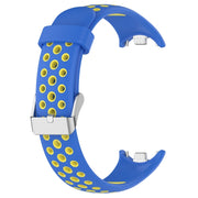 For Xiaomi Mi Band 8 Two-color Steel Plug Silicone Watch Band(Blue Yellow)