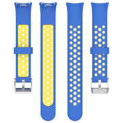 For Xiaomi Mi Band 8 Two-color Steel Plug Silicone Watch Band(Blue Yellow)