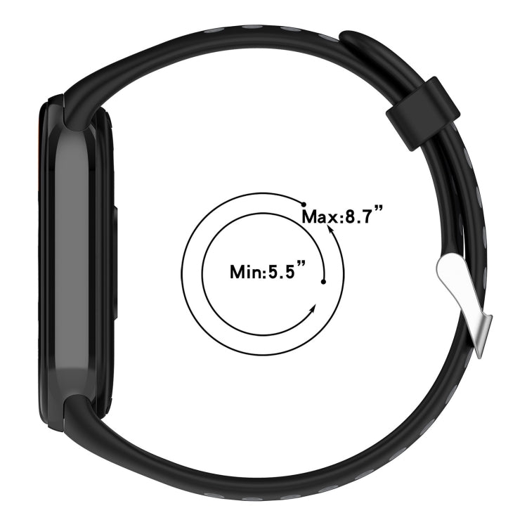 For Xiaomi Mi Band 8 Two-color Steel Plug Silicone Watch Band(Black Grey)