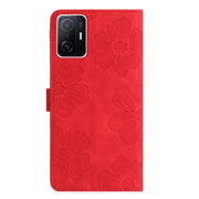 For Xiaomi 11T / 11T Pro Flower Embossing Pattern Leather Phone Case(Red)