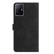 For Xiaomi 11T / 11T Pro Flower Embossing Pattern Leather Phone Case(Black)