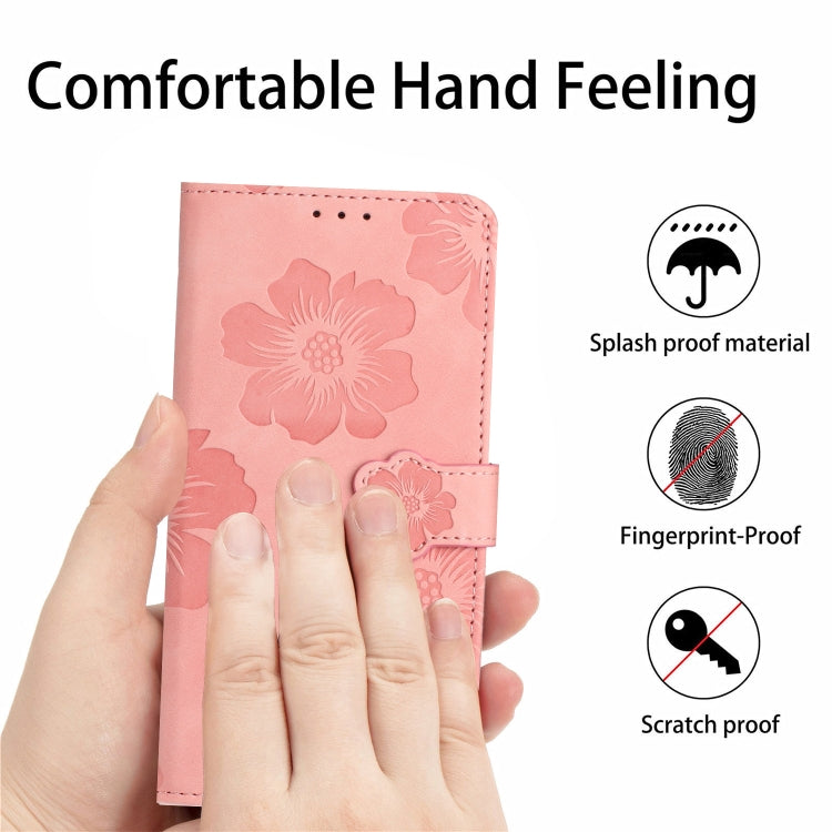 For Xiaomi 13 Flower Embossing Pattern Leather Phone Case(Pink)