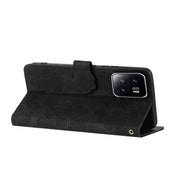 For Xiaomi 13 Flower Embossing Pattern Leather Phone Case(Black)