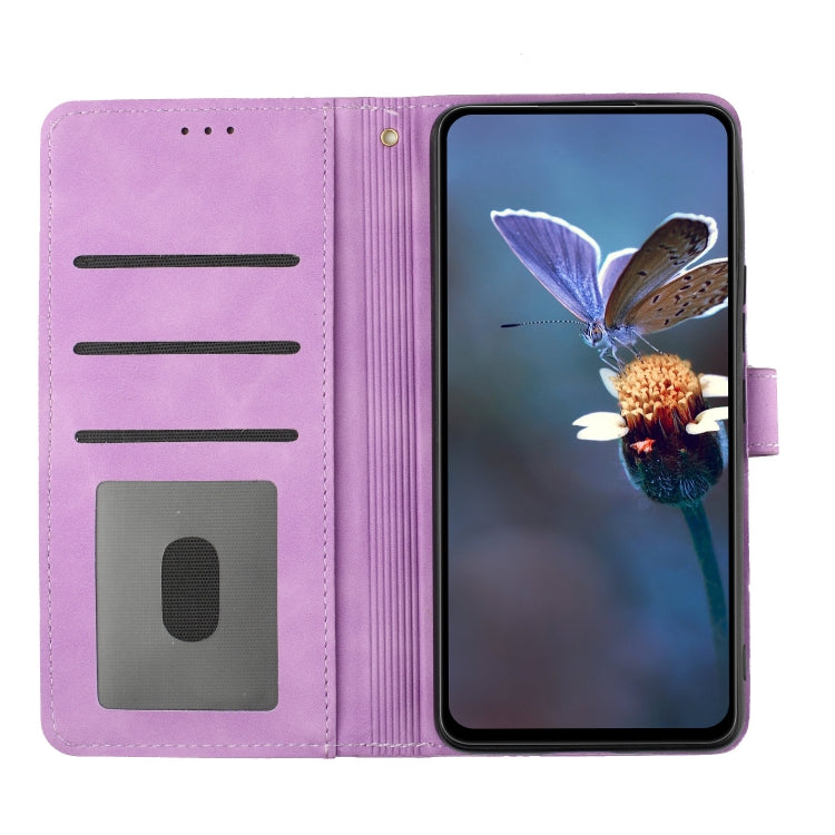 For Xiaomi Redmi 9A Flower Embossing Pattern Leather Phone Case(Purple)
