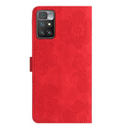 For Xiaomi Redmi 10 Flower Embossing Pattern Leather Phone Case(Red)