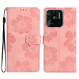 For Xiaomi Redmi 10C Flower Embossing Pattern Leather Phone Case(Pink) - free shipping - PMC TechLife - Order now!