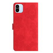 For Xiaomi Redmi A1 Flower Embossing Pattern Leather Phone Case(Red)