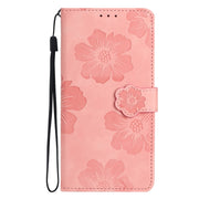 For Xiaomi Redmi Note 10 5G Flower Embossing Pattern Leather Phone Case(Pink)