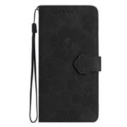 For Xiaomi Redmi Note 12S Flower Embossing Pattern Leather Phone Case(Black)