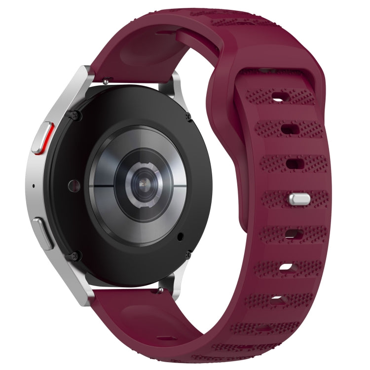 20mm Universal Dots Pattern Silicone Replacement Watch Band(Wine Red)
