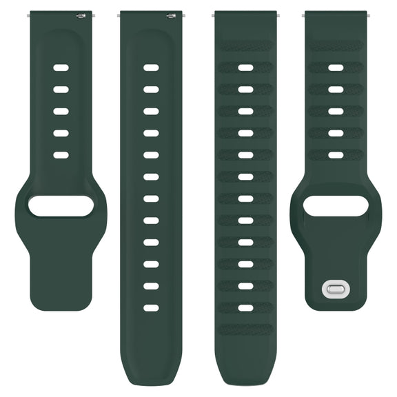 20mm Universal Dots Pattern Silicone Replacement Watch Band(Dark Green)