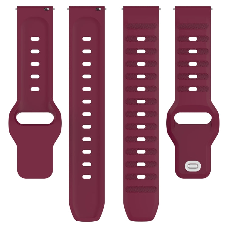 22mm Universal Dots Pattern Silicone Replacement Watch Band(Wine Red)