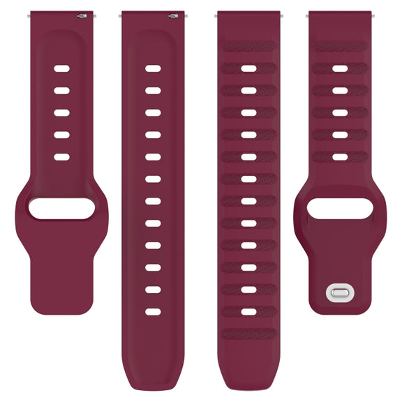 22mm Universal Dots Pattern Silicone Replacement Watch Band(Wine Red)