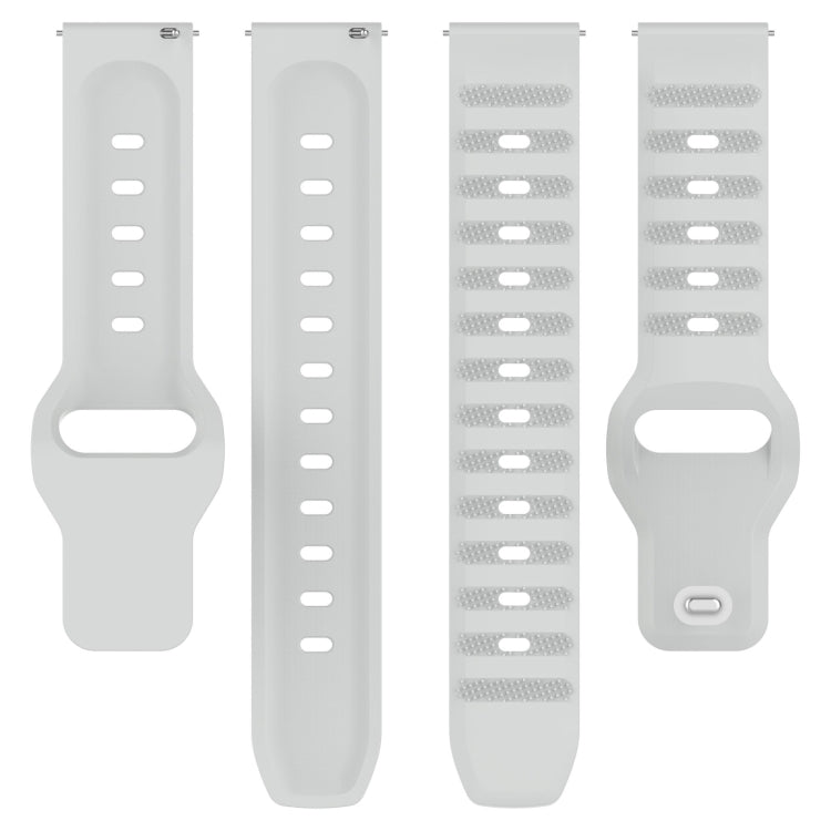 22mm Universal Dots Pattern Silicone Replacement Watch Band(Light Grey)