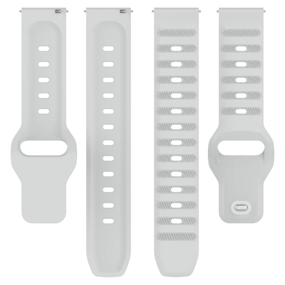 22mm Universal Dots Pattern Silicone Replacement Watch Band(Light Grey)