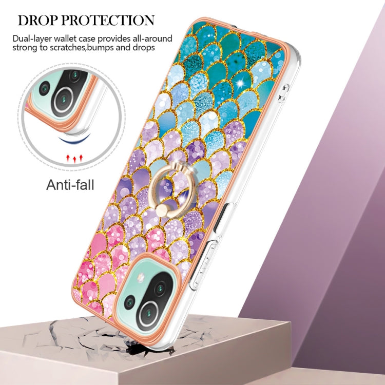 For Xiaomi Mi 11 Lite Electroplating IMD TPU Phone Case with Ring(Colorful Scales)