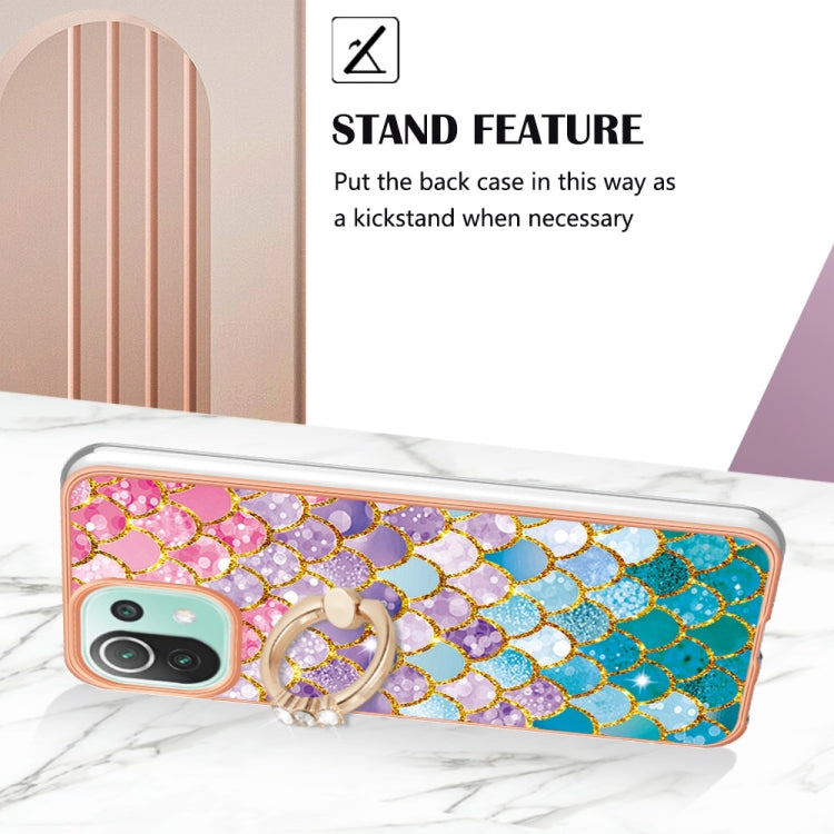 For Xiaomi Mi 11 Lite Electroplating IMD TPU Phone Case with Ring(Colorful Scales)