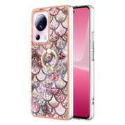 For Xiaomi 13 Lite 5G Electroplating IMD TPU Phone Case with Ring(Pink Scales)