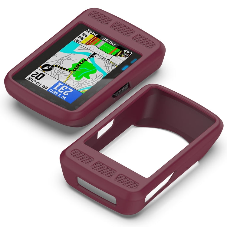 For Wahoo Elemnt Roam WFCC4 Stopwatch Silicone Protective Case(Wine Red)
