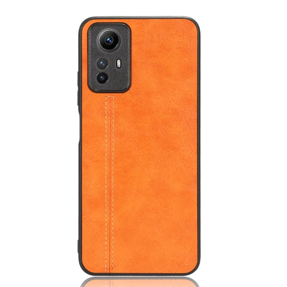 For Xiaomi Redmi Note 12S 4G Sewing Cow Pattern Skin PC + PU + TPU Phone Case(Orange)