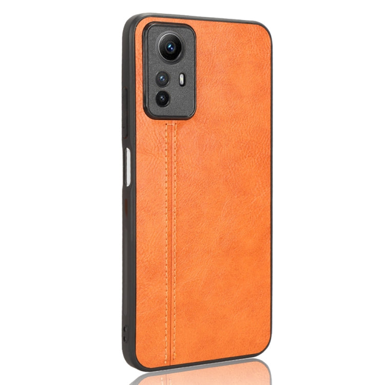 For Xiaomi Redmi Note 12S 4G Sewing Cow Pattern Skin PC + PU + TPU Phone Case(Orange)