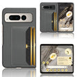 For Google Pixel Fold Litchi Texture Card Slots Back Cover Phone Case(Grey) - free shipping - PMC TechLife - Order now!
