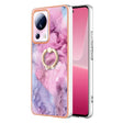 For Xiaomi 13 Lite 5G Electroplating Marble Dual-side IMD Phone Case with Ring(Pink 013) - free shipping - PMC TechLife - Order now!