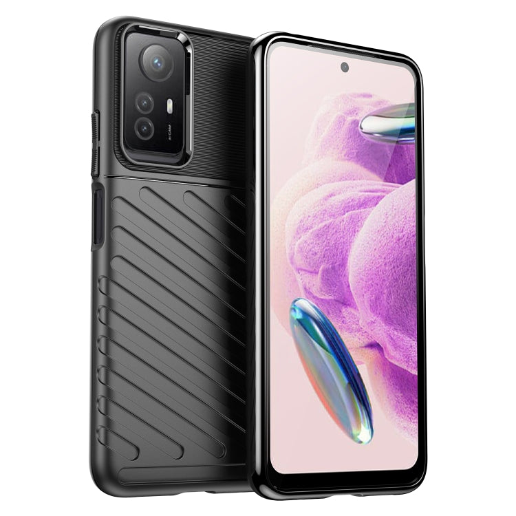 For Xiaomi Redmi Note 12S Thunderbolt Shockproof TPU Protective Soft Phone Case(Black)