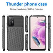 For Xiaomi Redmi Note 12S Thunderbolt Shockproof TPU Protective Soft Phone Case(Black)