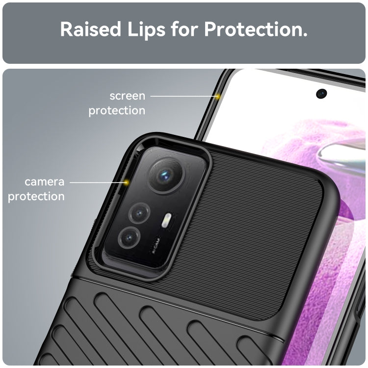For Xiaomi Redmi Note 12S Thunderbolt Shockproof TPU Protective Soft Phone Case(Black)