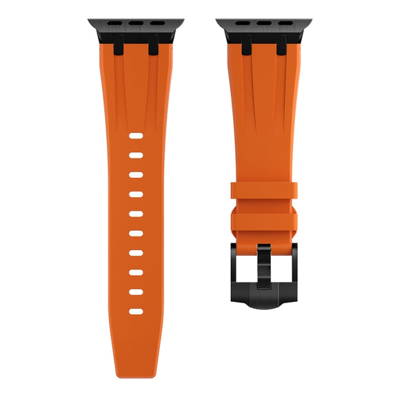 AP Silicone Watch Band For Apple Watch 8 41mm(Black Orange)