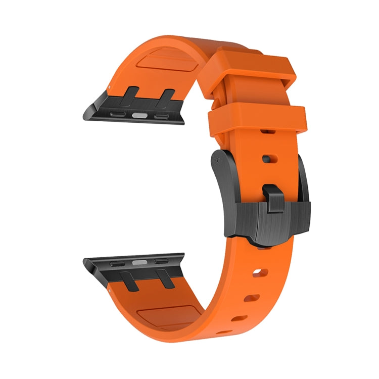 AP Silicone Watch Band For Apple Watch 8 41mm(Black Orange)