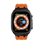 AP Silicone Watch Band For Apple Watch 8 41mm(Black Orange)