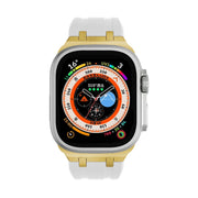AP Silicone Watch Band For Apple Watch 8 41mm(Gold White)